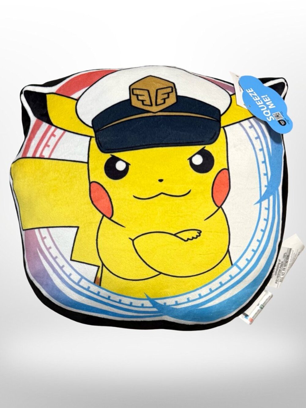 NWT Pokemon Captain Pikachu Large Plush Cloud Pillow Travel Squishy Anime Kawaii